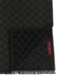 Gucci Wool Silk Scarf Gold