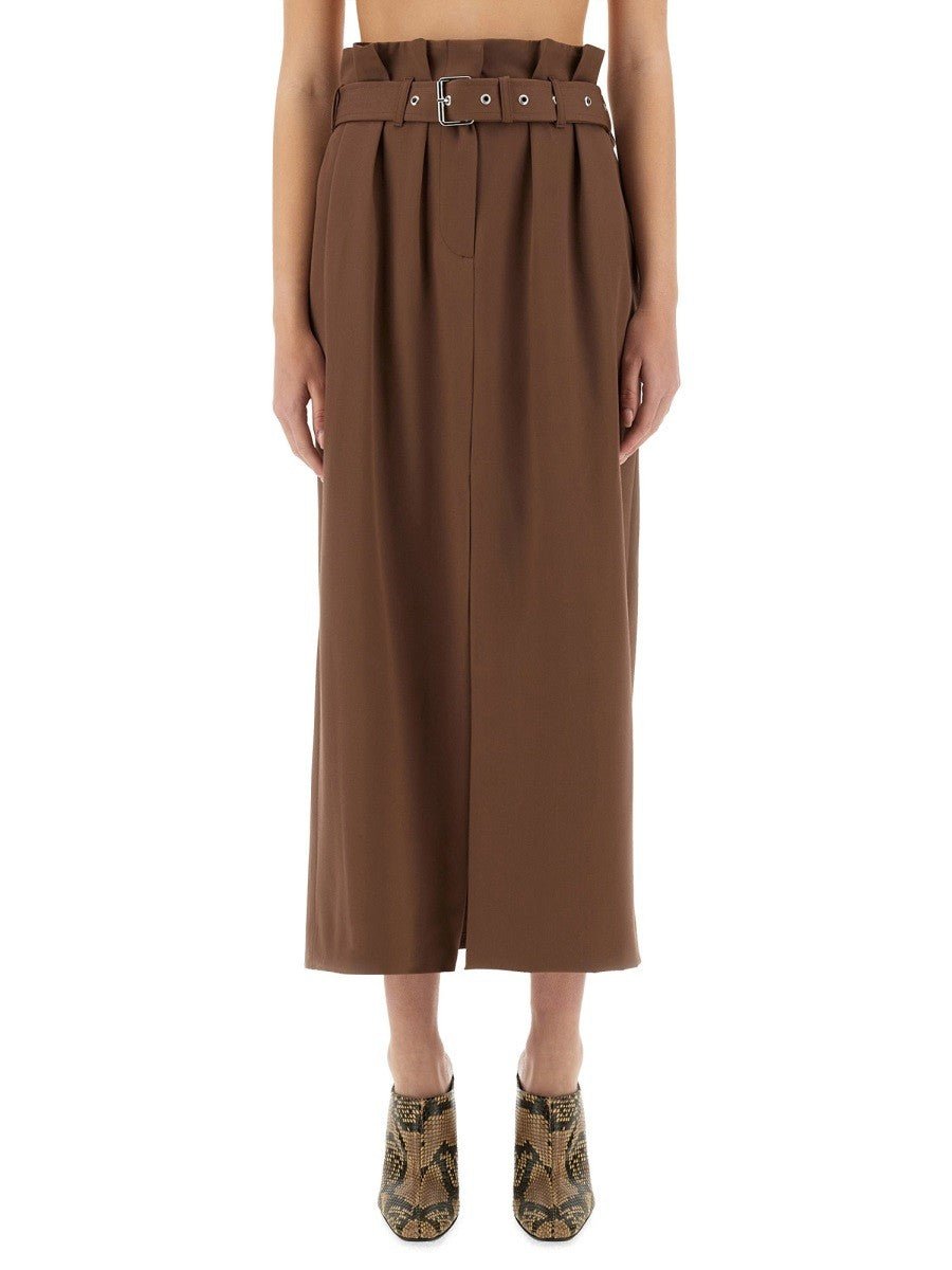 Dries Van Noten Women's Wool Skirt Brown Dries Van Noten