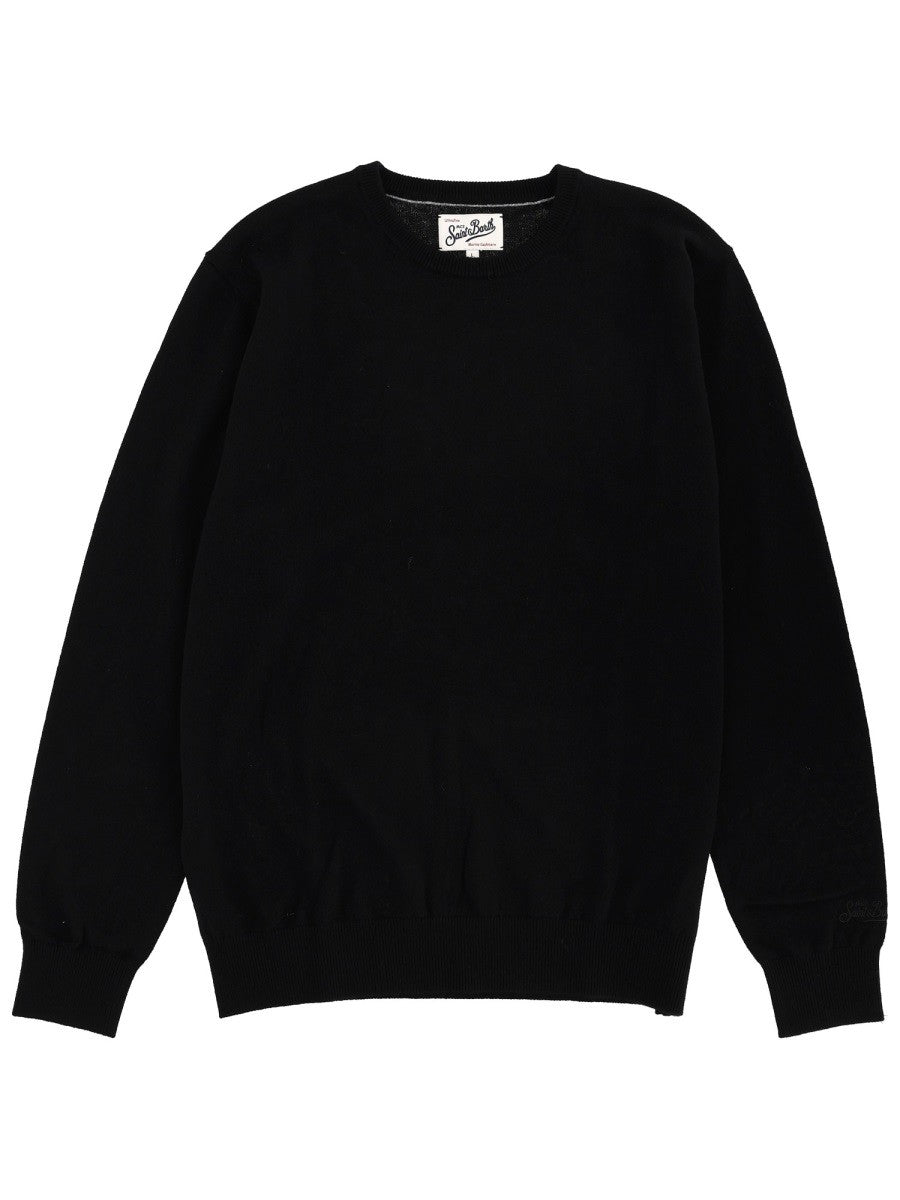 Mc2 Saint Barth Men's Wool Sweater Black Mc2 Saint Barth