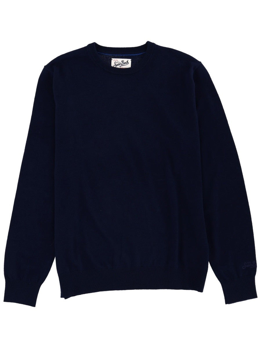 Mc2 Saint Barth Men's Wool Sweater Blue Mc2 Saint Barth