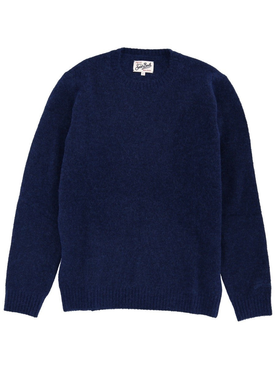 Mc2 Saint Barth Men's Wool Sweater Blue Mc2 Saint Barth