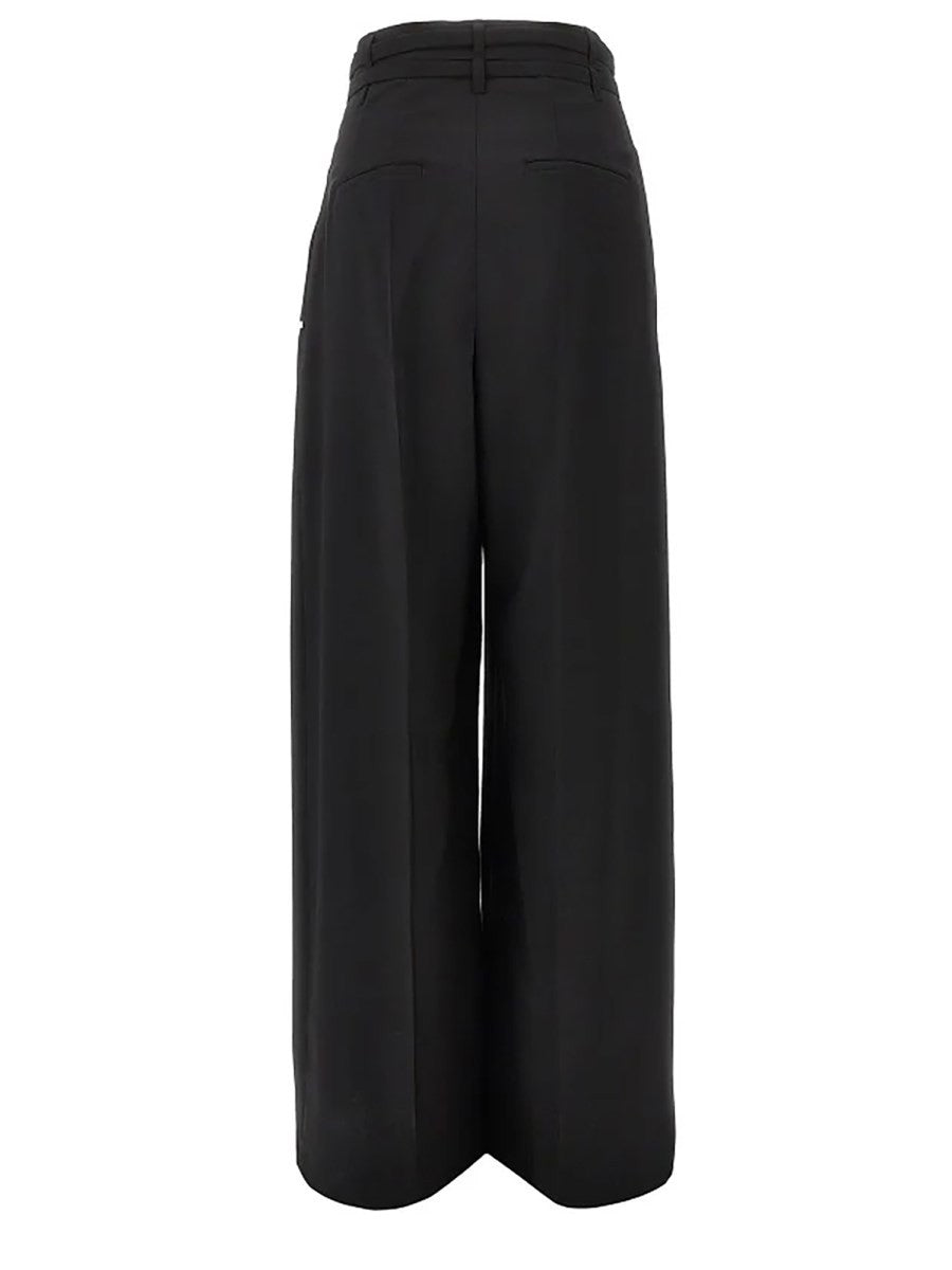 Sportmax Women's Wool Tailored Pants Black