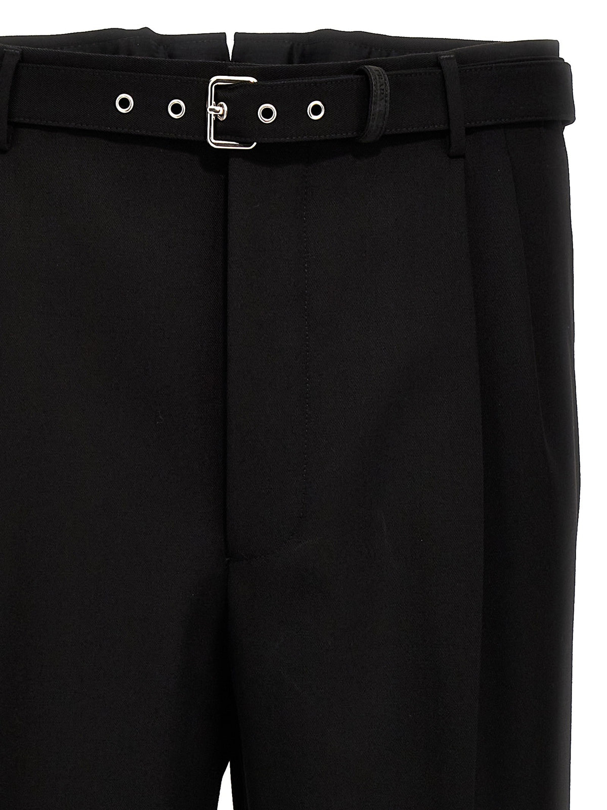 PRADA Wool Tailored Trousers Black, view 4
