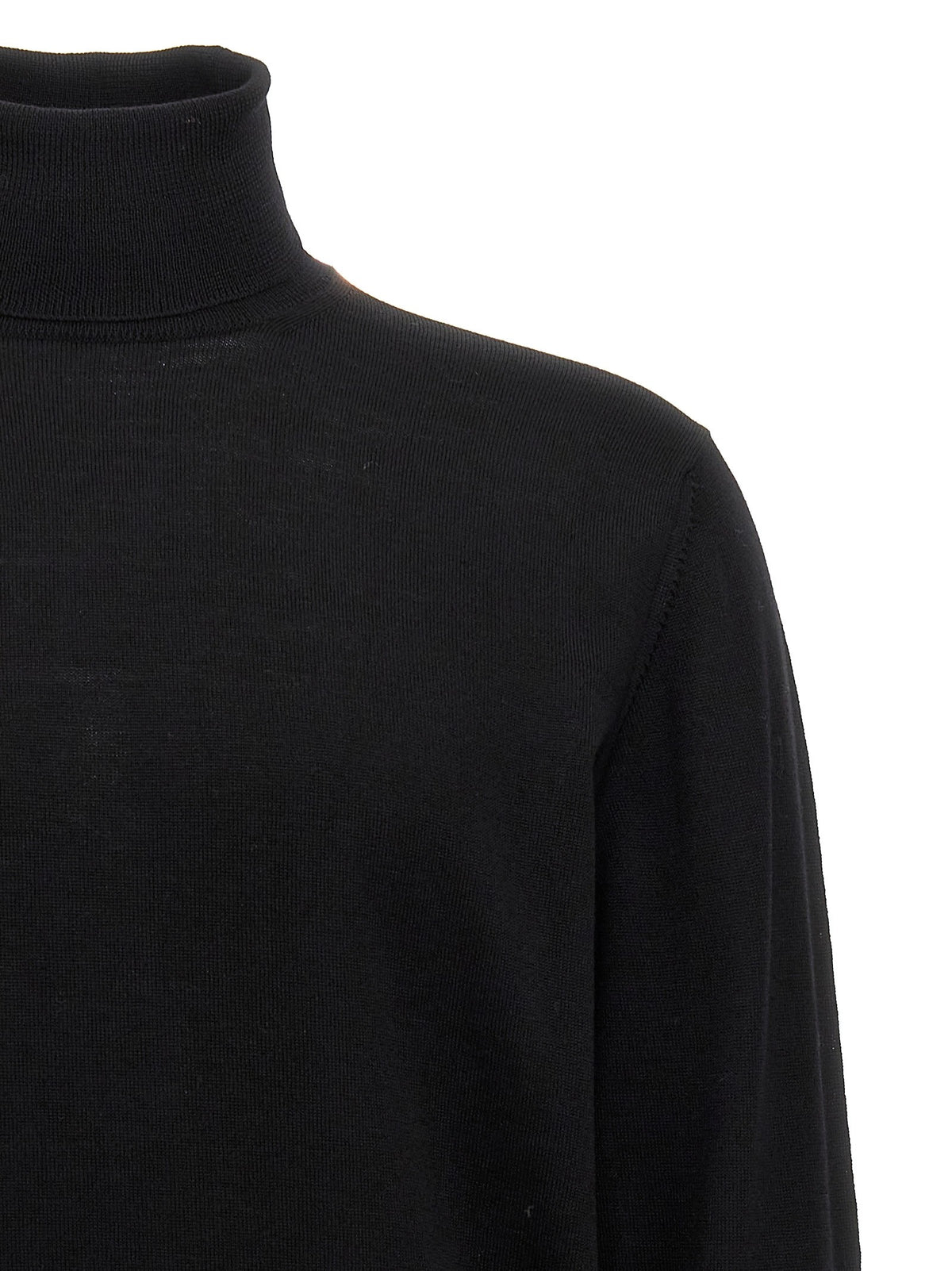 Roberto Collina Wool Turtleneck Sweater Black, view 3