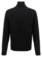 Roberto Collina Wool Turtleneck Sweater Black, view 2