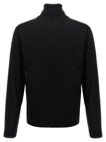 Roberto Collina Wool Turtleneck Sweater Black
