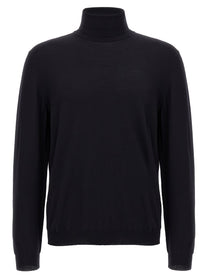 Zanone Wool Turtleneck Sweater Blue