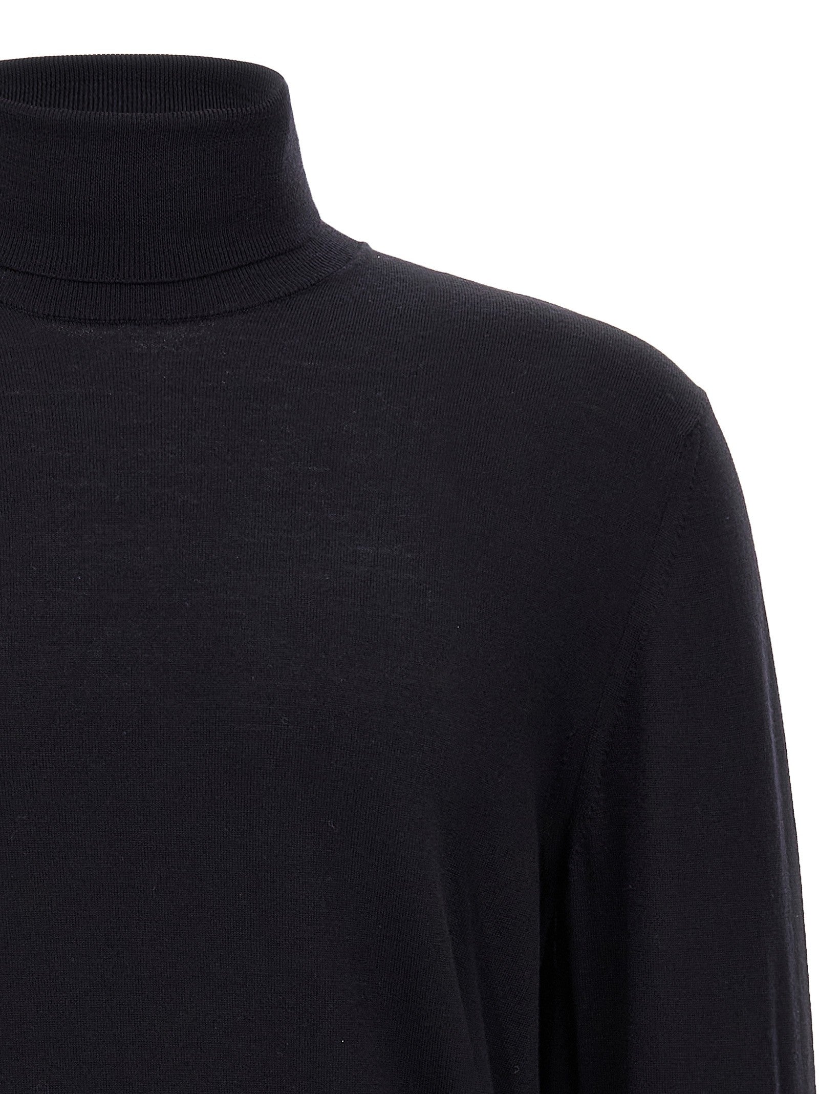 Zanone Wool Turtleneck Sweater Blue