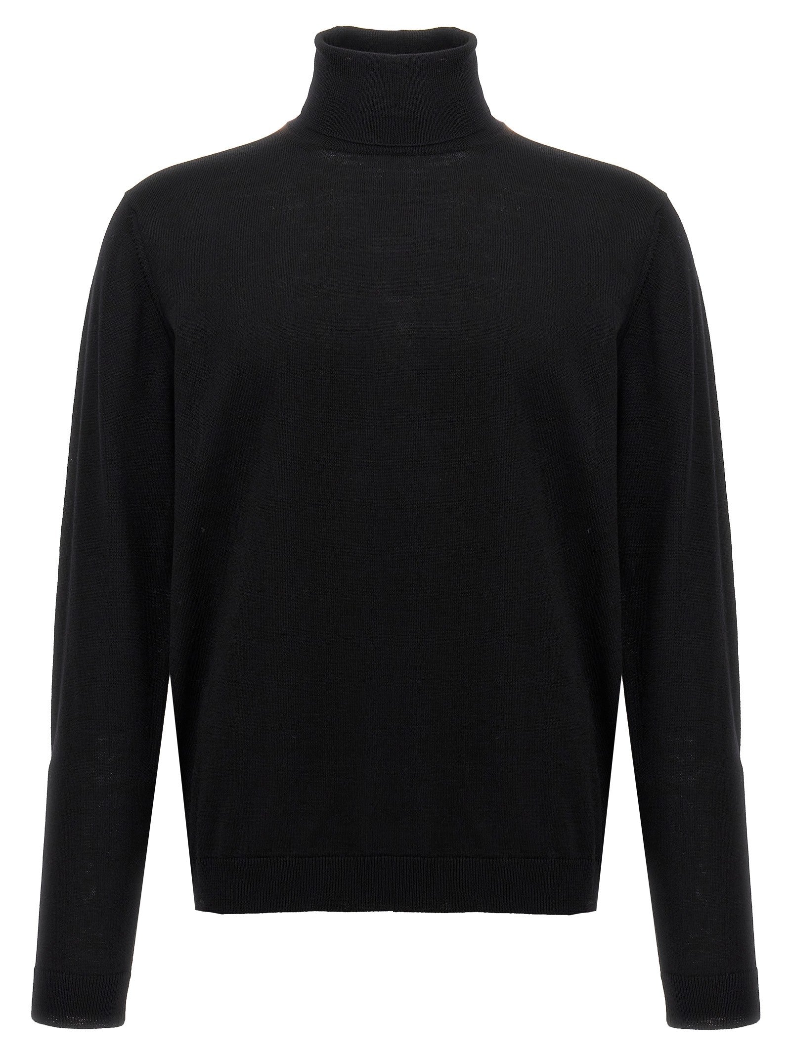 Roberto Collina Wool Turtleneck Sweater Black