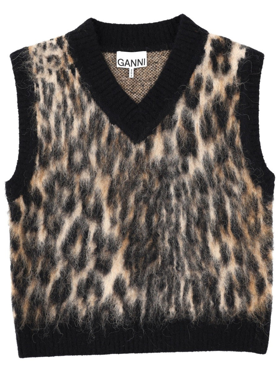 Ganni Women's Wool Vest Pattern Ganni