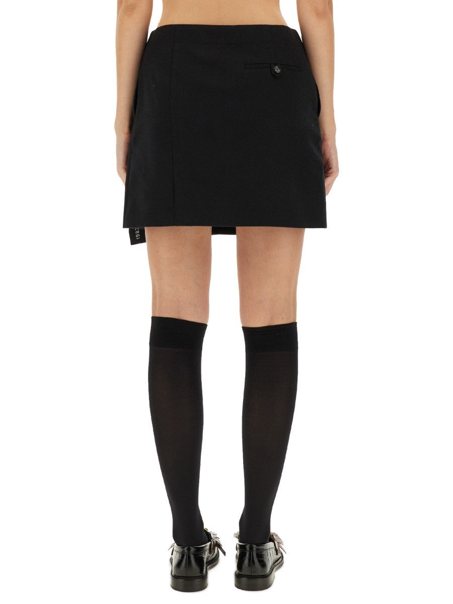 Moschino Women's Wool Wrap Skirt Black
