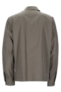 Woolrich men’s giacca urban timber overshirt in olive green with subtle sheen and structured shoulders