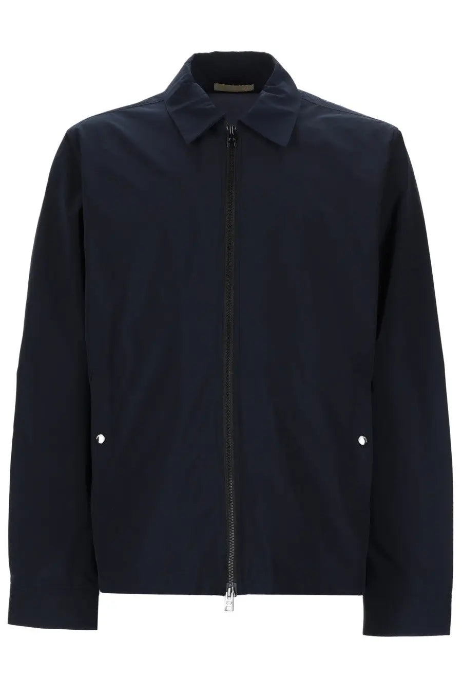 Woolrich men’s giacca urban timber overshirt blue dark navy wool zip-up jacket with collar and two front pockets