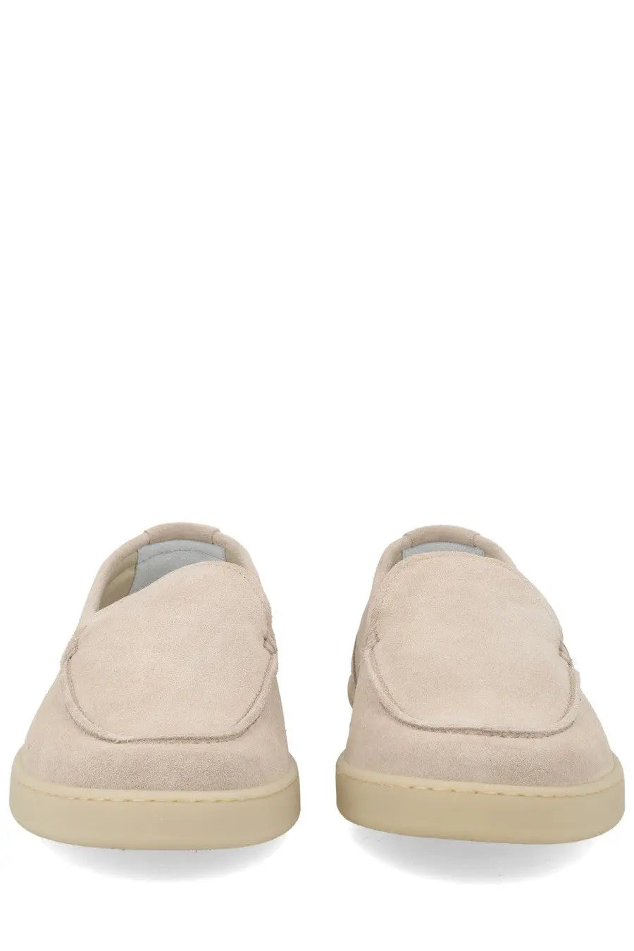 Woolrich men’s mocassino beige suede slip-on loafers with soft textured finish and matching rubber soles