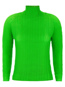 ISSEY MIYAKE Wooly Pleats Blouse Green