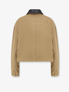 Balenciaga Women's Workwear Cropped Canvas Jacket Beige, view 2