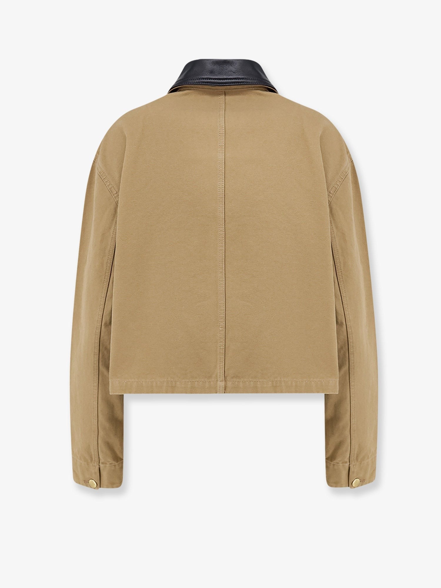 Balenciaga Women's Workwear Cropped Canvas Jacket Beige