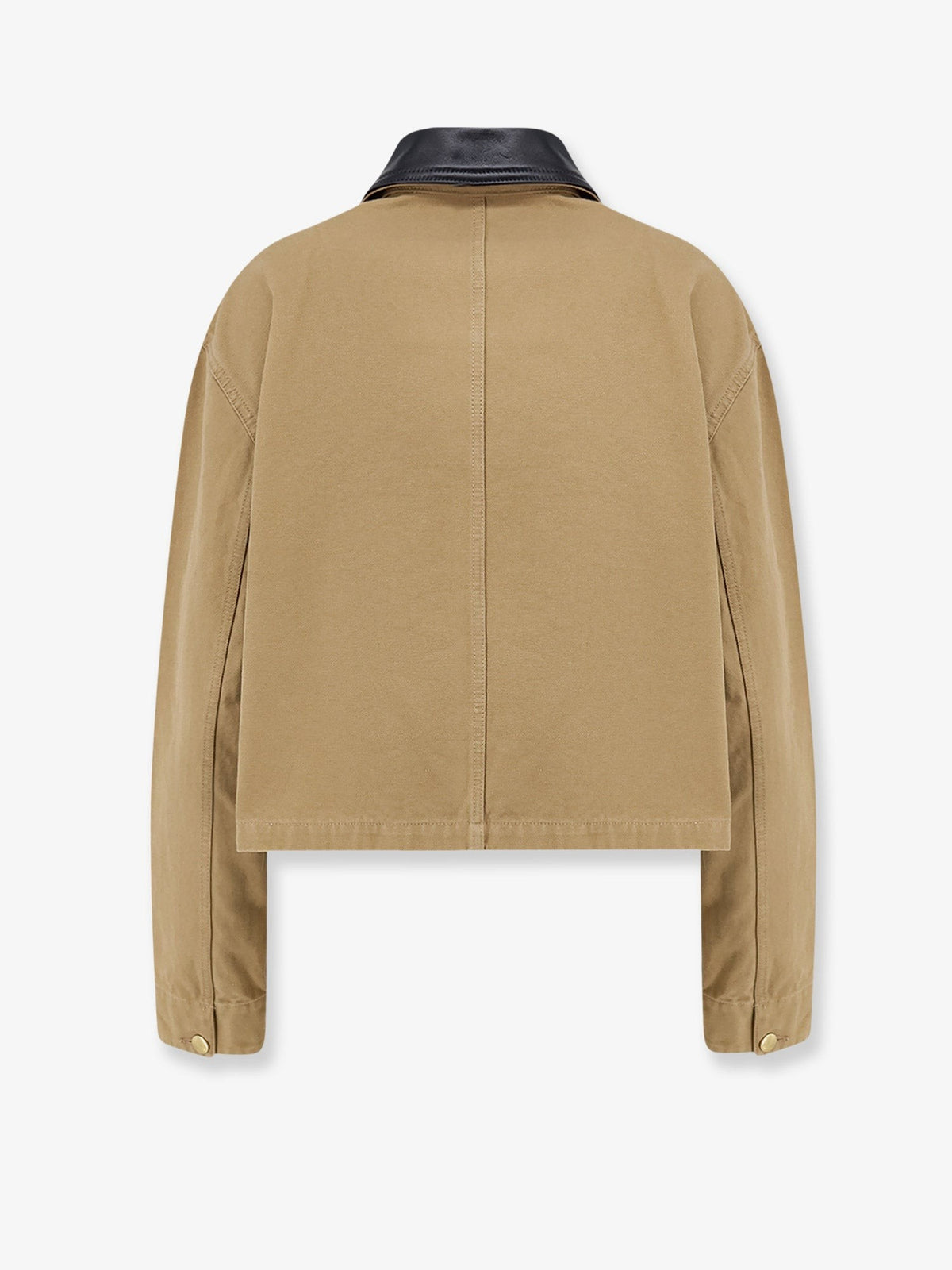 Balenciaga Women's Workwear Cropped Canvas Jacket Beige, view 2