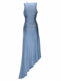 Victoria Beckham Women's Woven and Draped Dress Blue