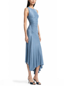 Victoria Beckham Women's Woven and Draped Dress Blue