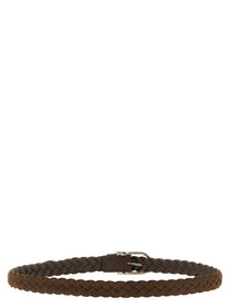 Brunello Cucinelli Woven Belt Brown