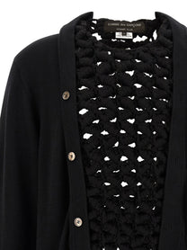 Comme Des Garçons Homme Plus Woven Insert Cardigan Black