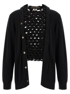 Comme Des Garçons Homme Plus Woven Insert Cardigan Black