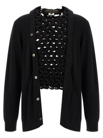 Comme Des Garçons Homme Plus Woven Insert Cardigan Black