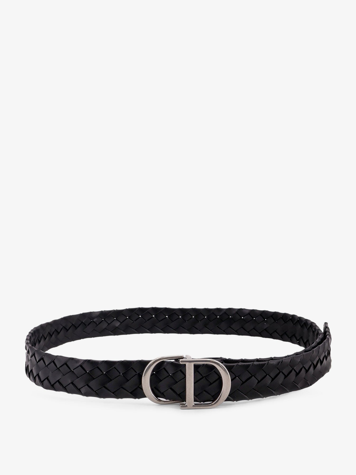 Dior Men's Woven Leather Belt Black Dior