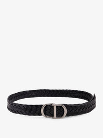 Dior Men's Woven Leather Belt Black Dior