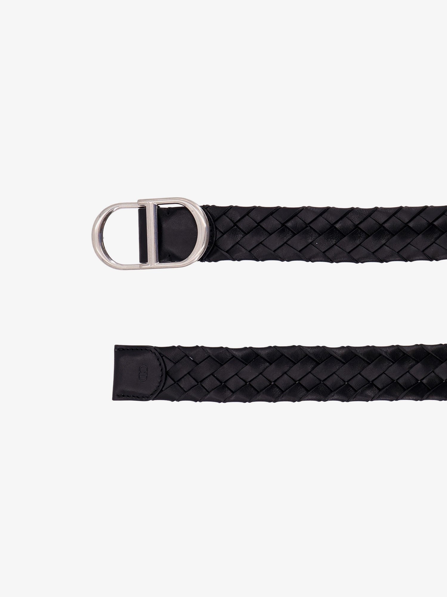 Dior Men's Woven Leather Belt Black Dior