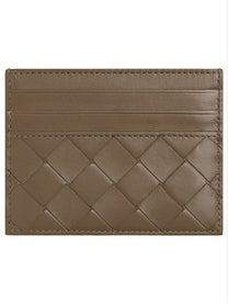 Bottega Veneta Women's Woven Leather Card Case Green