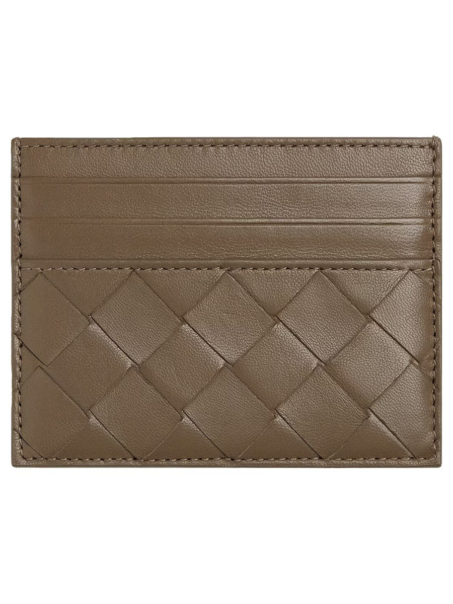 Bottega Veneta Women's Woven Leather Card Case Green
