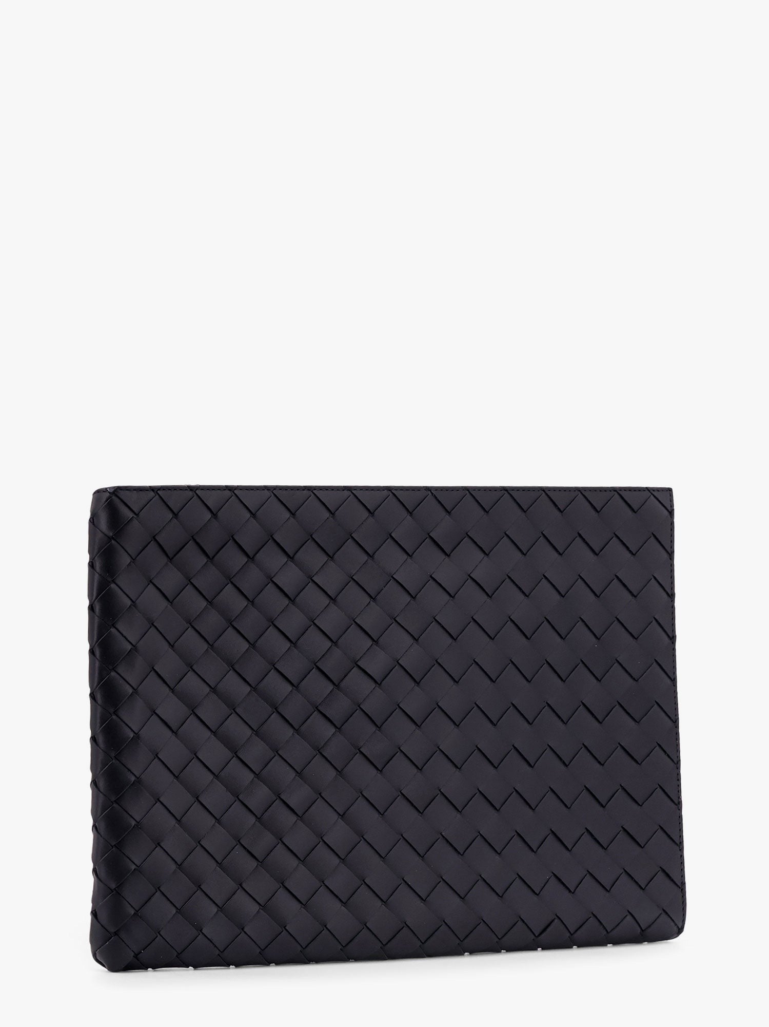 Bottega Veneta Men's Woven Leather Pochette Black