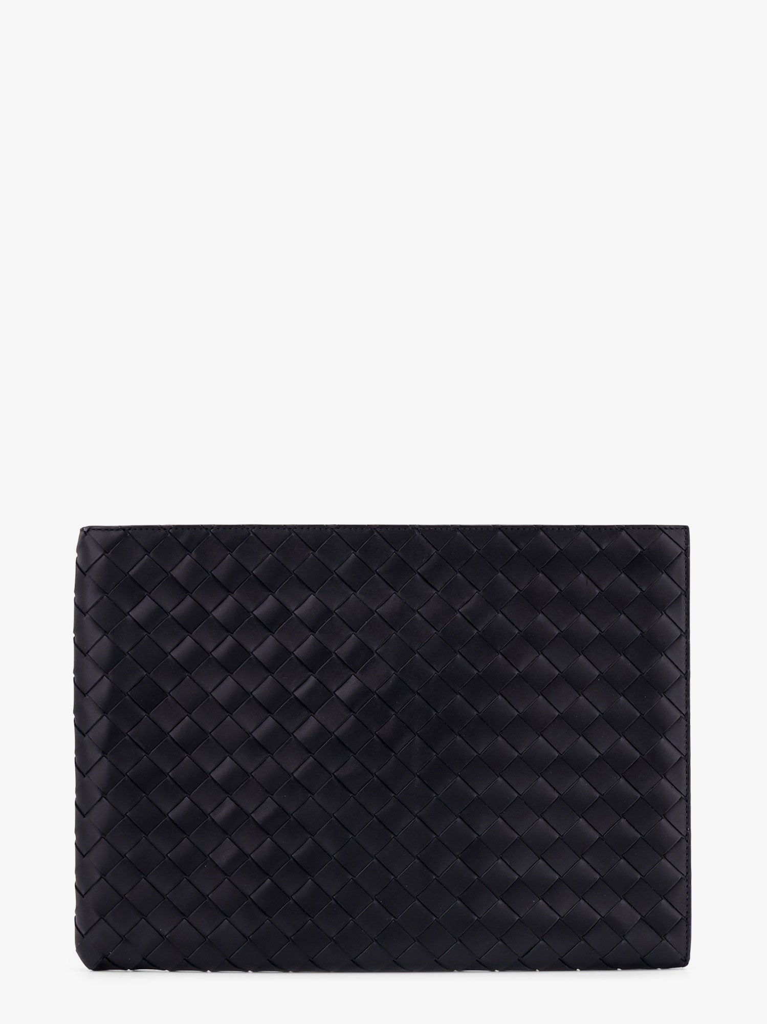 Bottega Veneta Men's Woven Leather Pochette Black