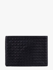 Bottega Veneta Men's Woven Leather Pochette Black