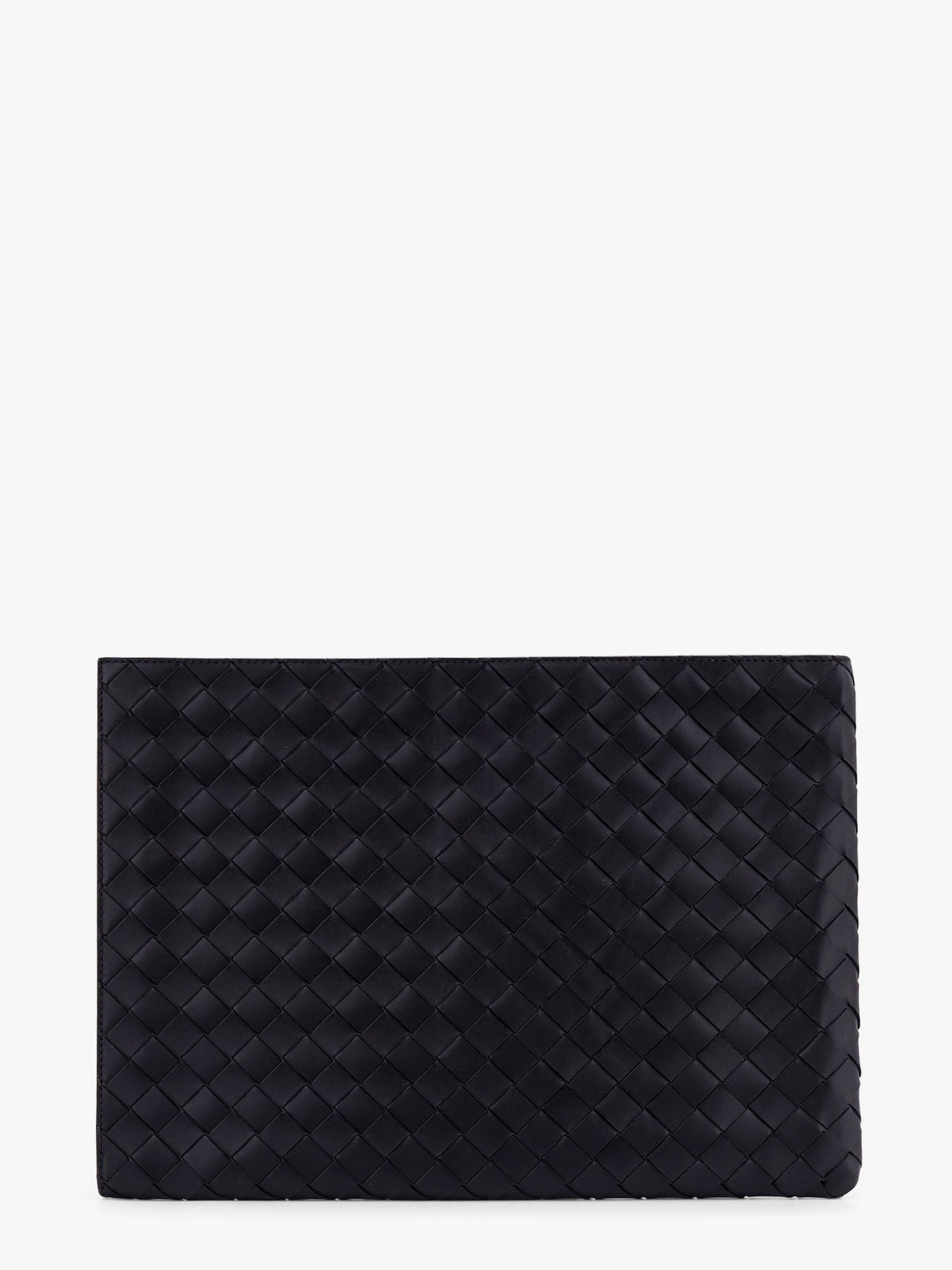 Bottega Veneta Men's Woven Leather Pochette Black