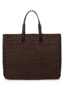Dolce &amp; Gabbana Men's Woven Mesh Shopping Bag Brown