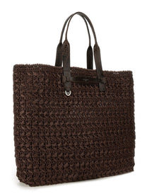 Dolce &amp; Gabbana Men's Woven Mesh Shopping Bag Brown