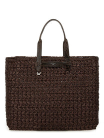 Dolce &amp; Gabbana Men's Woven Mesh Shopping Bag Brown