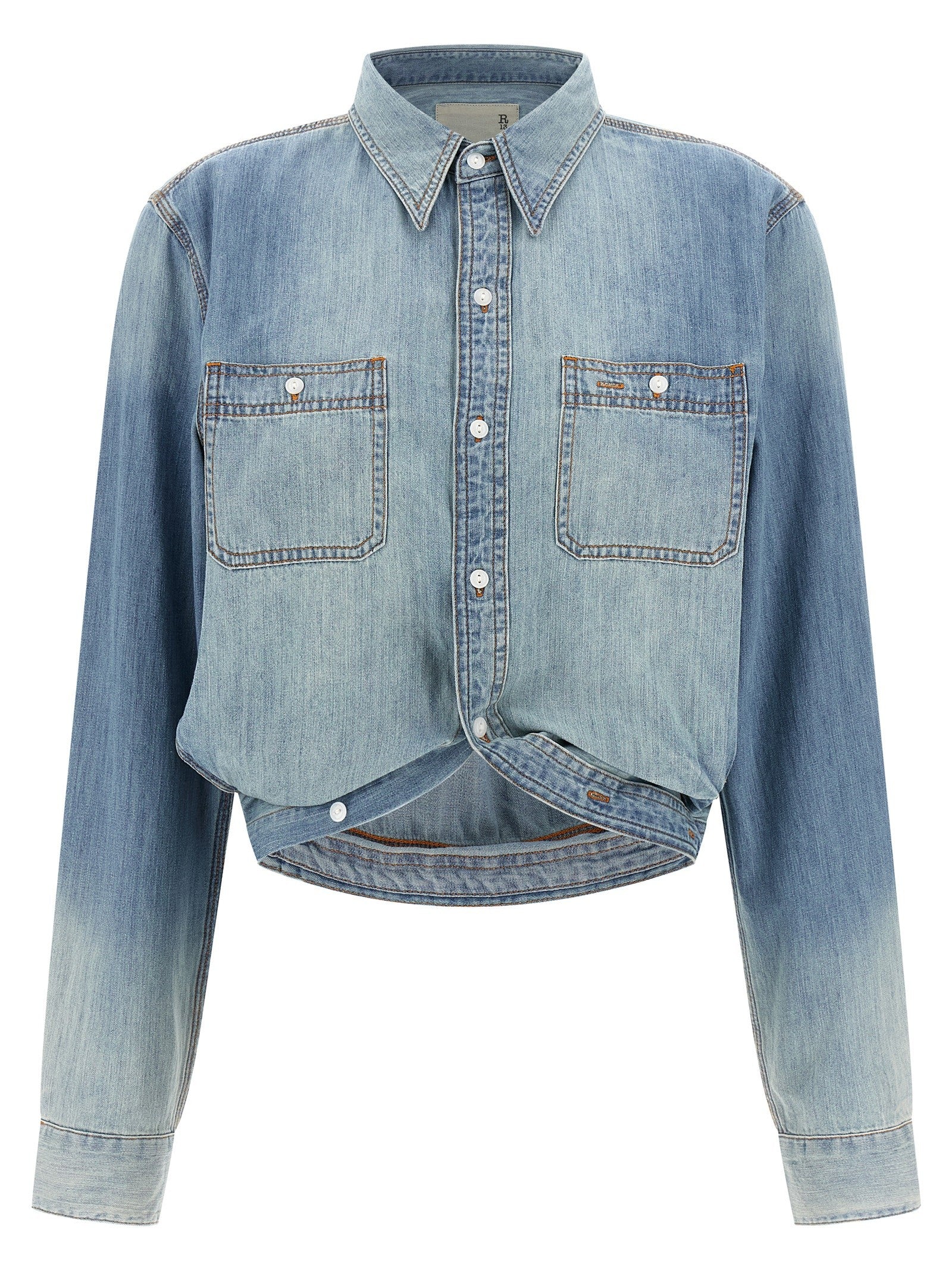 R13 Wrap Around Shirt Blue