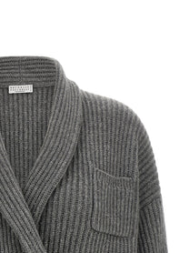 Brunello Cucinelli Wrap Cardigan Grey