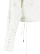 ROTATE Birger Christensen Wrap Cotton Shirt White, view 4