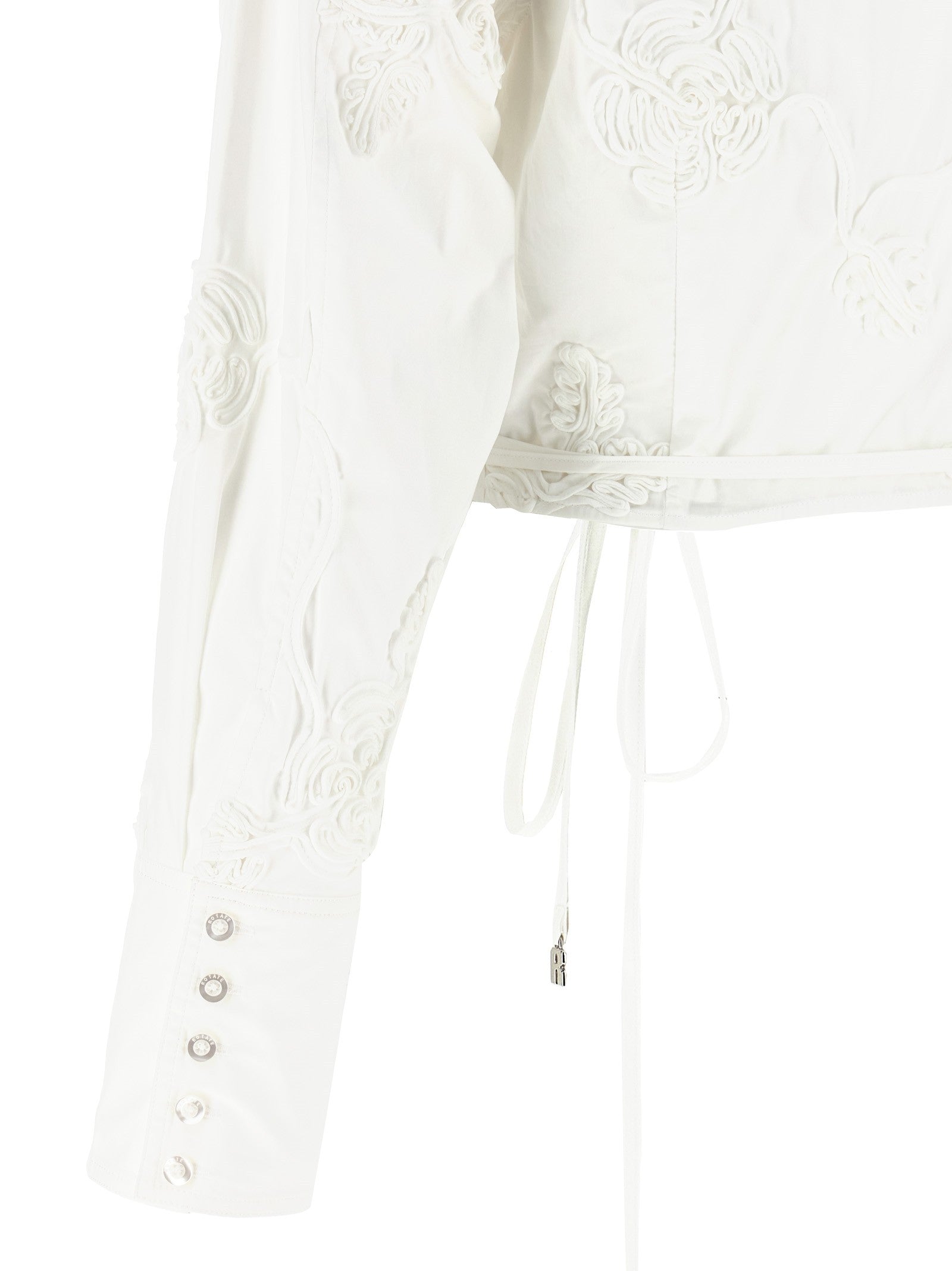 ROTATE Birger Christensen Wrap Cotton Shirt White