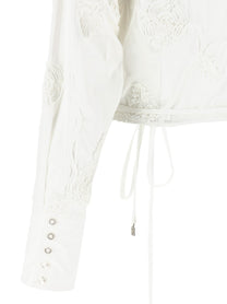 ROTATE Birger Christensen Wrap Cotton Shirt White