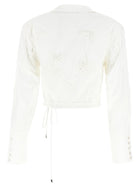 ROTATE Birger Christensen Wrap Cotton Shirt White, view 2