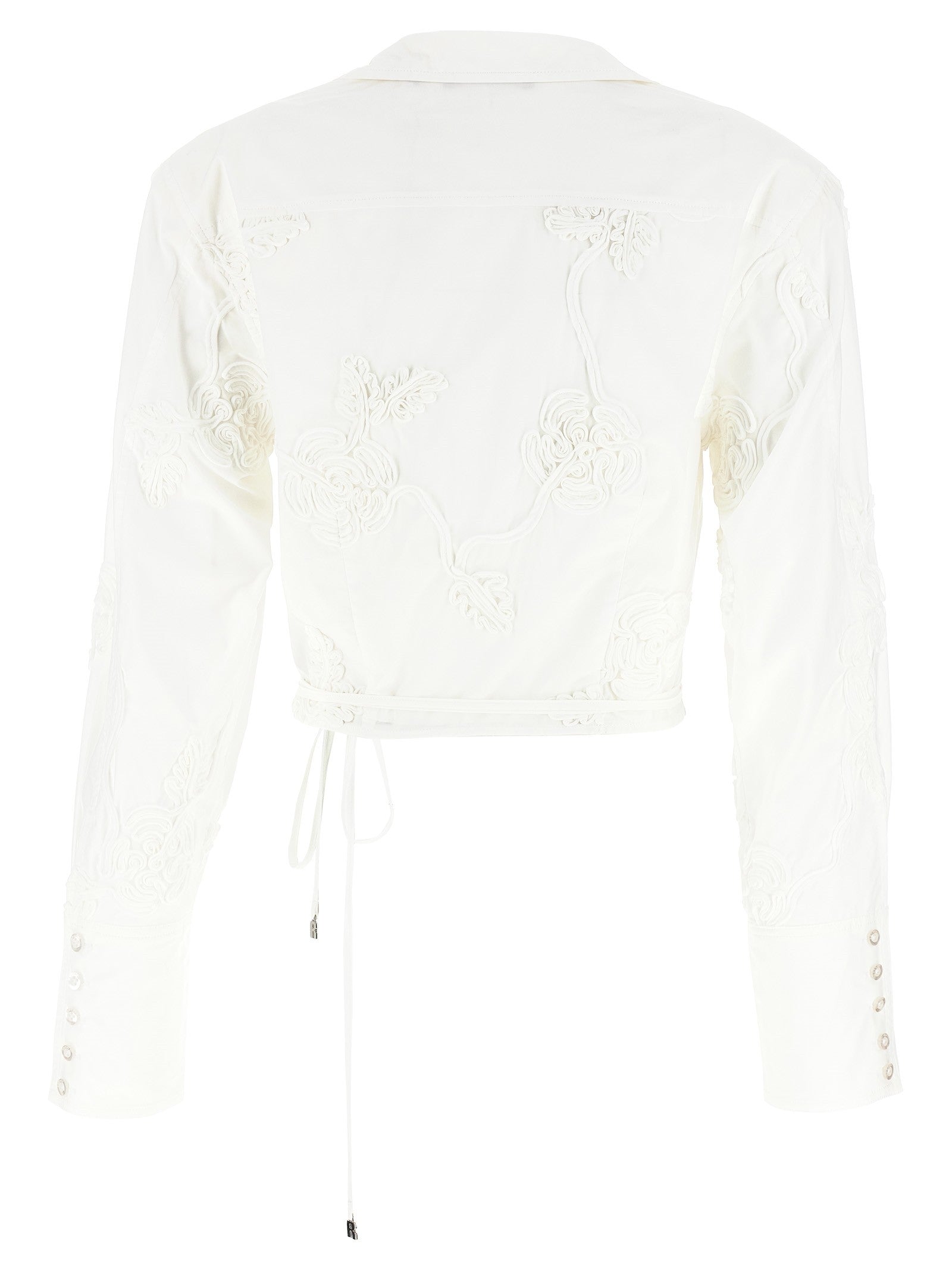 ROTATE Birger Christensen Wrap Cotton Shirt White