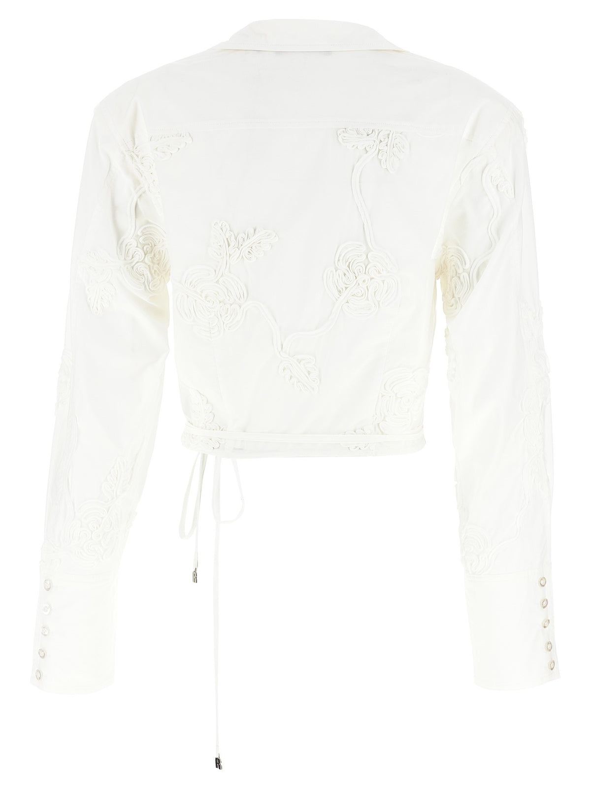 ROTATE Birger Christensen Wrap Cotton Shirt White, view 2