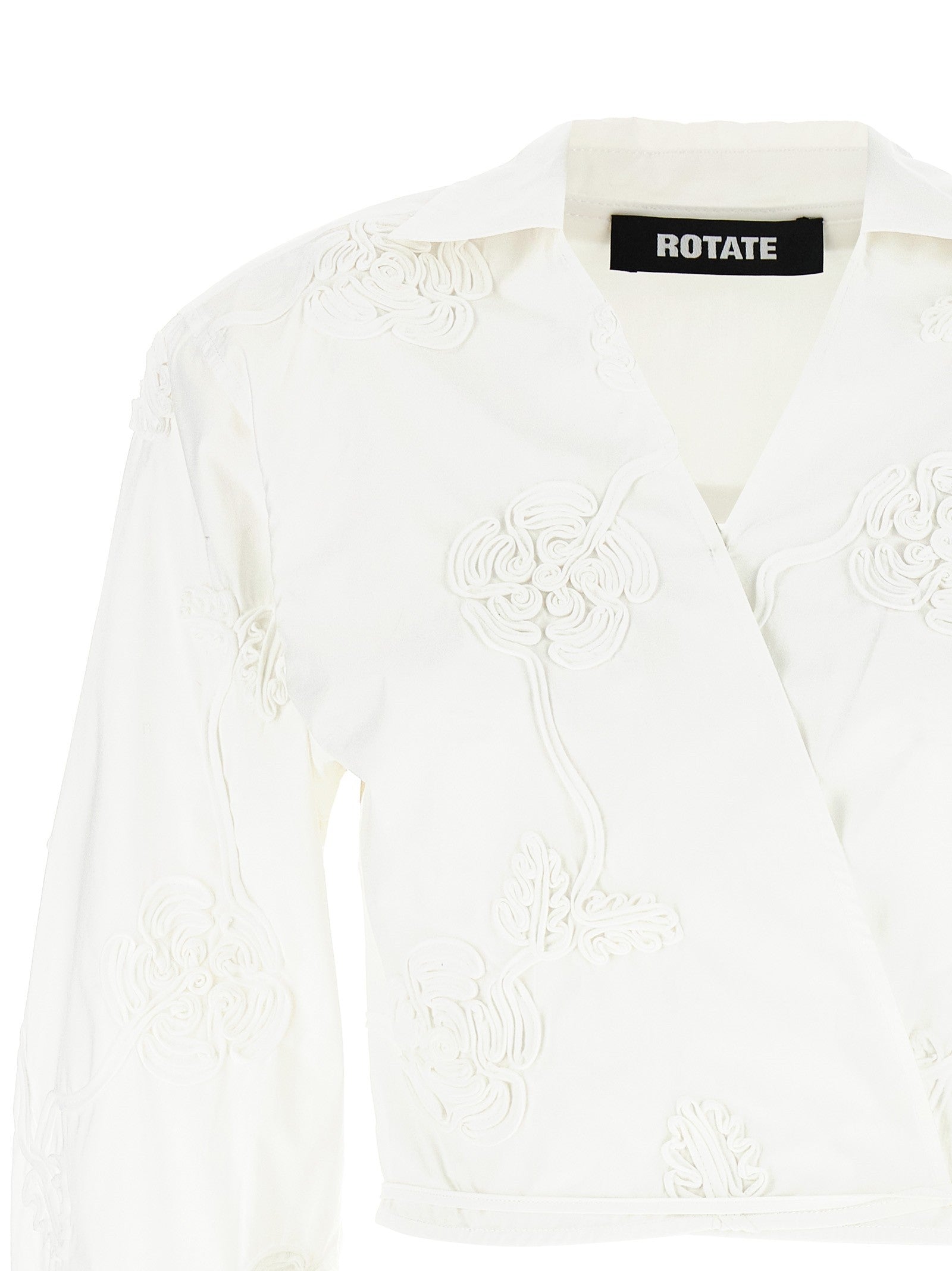 ROTATE Birger Christensen Wrap Cotton Shirt White