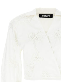 ROTATE Birger Christensen Wrap Cotton Shirt White